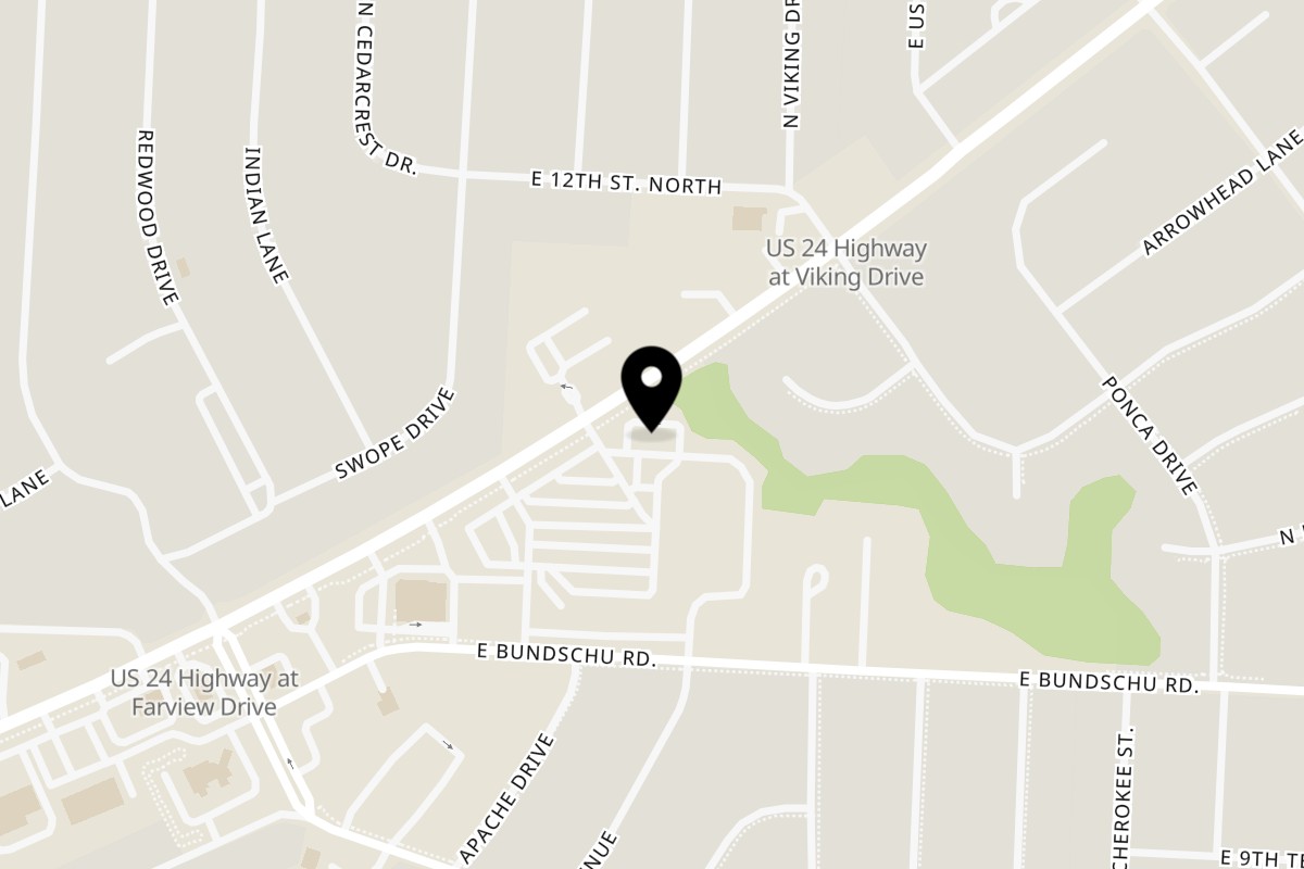 Map showing the location of Los Compas Independence on 18009 E US Hwy 24 in Independence